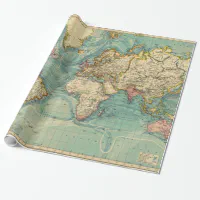 Vintage World Map Wrapping Paper Zazzle