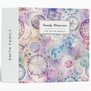 Vintage World Travel Stamp Pattern (4) Binder