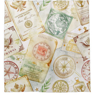 Vintage World Travel Stamp Pattern (7)