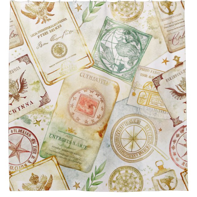 Vintage World Travel Stamp Pattern (7) (Front)