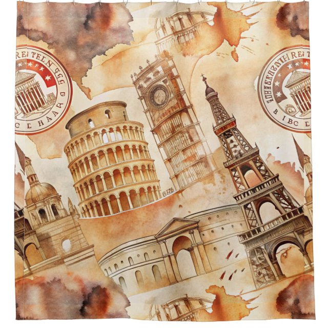 Vintage World Travel Stamp Pattern (9) (Front)