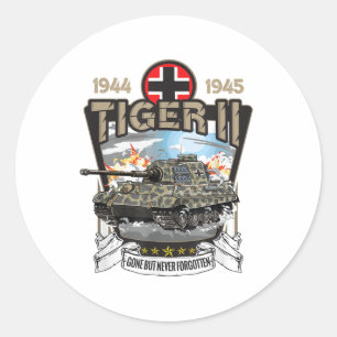 Vintage World War 2 German Tank Tiger 2 Ii Ww2 Mem Classic Round Sticker