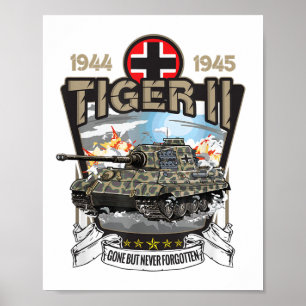 Vintage World War 2 German Tank Tiger 2 Ii Ww2 Mem Poster