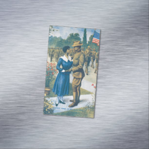 Vintage World War I Coloured Man Is No Slacker Magnetic Business Card