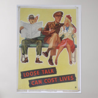 Vintage World War II poster. Poster
