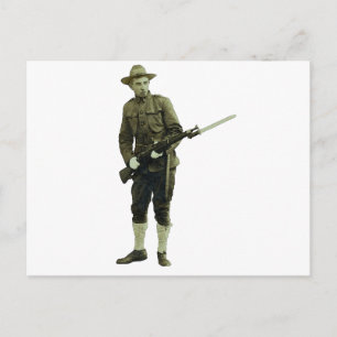 Vintage World War One Doughboy Soldier Postcard