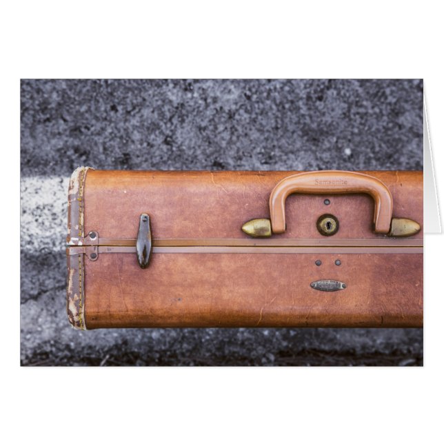 Vintage, Worn Suitcase on Side of Road (Front Horizontal)