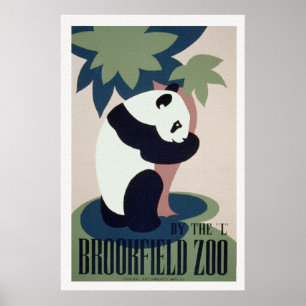Vintage WPA Brookfield Zoo Panda Poster