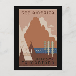 "Vintage WPA Montana Poster 2" Postcard