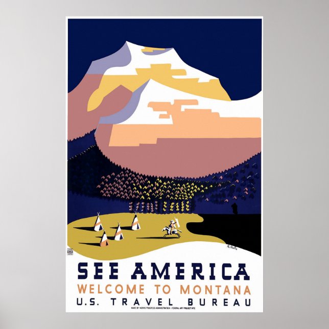 "Vintage WPA Montana Poster 3" (Front)