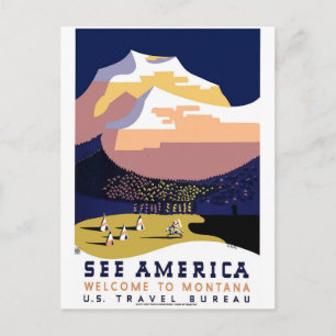 "Vintage WPA Montana Poster 3" Postcard