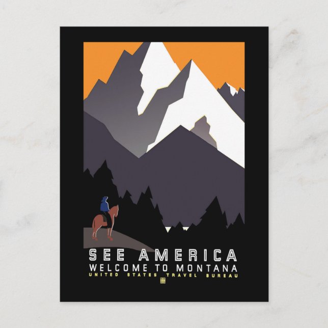 "Vintage WPA Montana Poster" Postcard (Front)