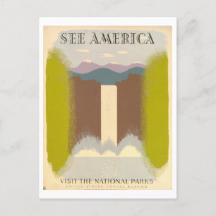 Vintage WPA Parks Travel Poster: "See America"  Postcard