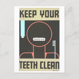 Vintage WPA Poster for Dental Hygiene Postcard