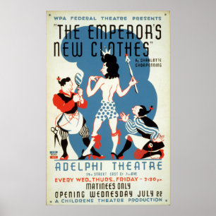 Vintage WPA The Emperor's New Clothes Adelphi Poster