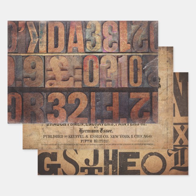 Vintage Wrapping Paper Sheets for decoupage  (Set)