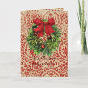 Vintage Wreath Christmas card