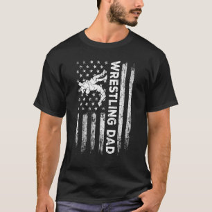 Vintage Wrestling Dad Usa Flag Retro Fathers Day D T-Shirt