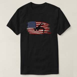 Vintage Wrestling USA Flag Funny Wrestling Sport   T-Shirt