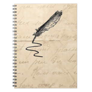 Vintage Writer’s Feather Quill Notebook