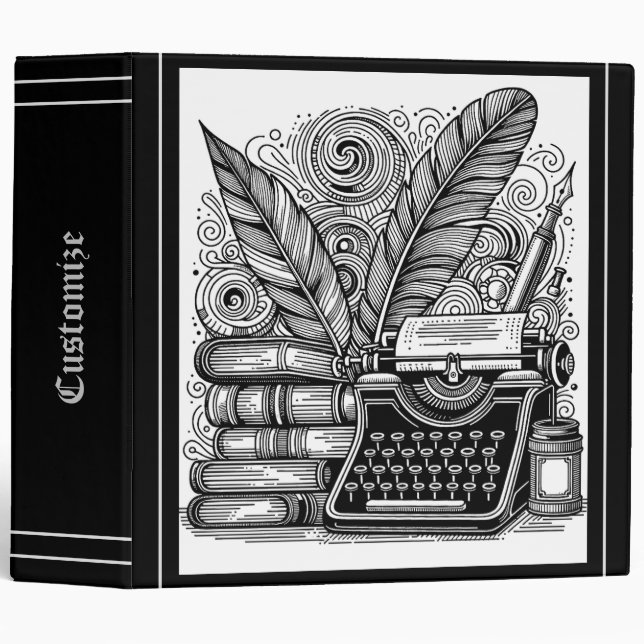  Vintage Writer's Theme 2 Colour Me Binder (Front/Spine)