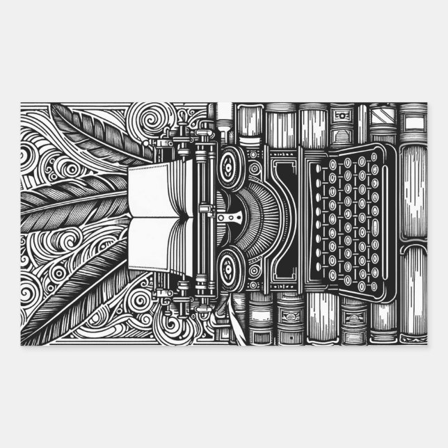 Vintage Writer's Theme 3 Colour Me Sticker (Front)