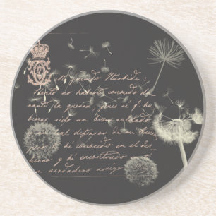 Vintage Writing Dandelion Coasters