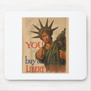 Vintage Ww1 Propaganda Poster Liberty Bond Usa Wor Mouse Pad