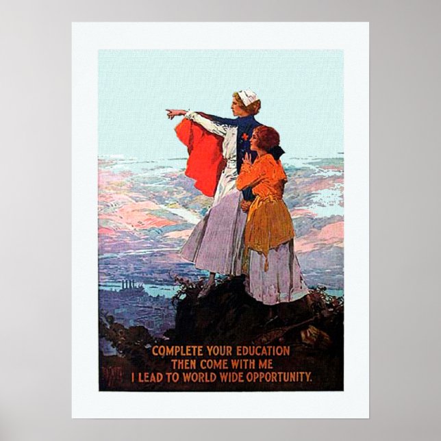 Vintage WW1 Student Nurse Recruitment Poster (Front)