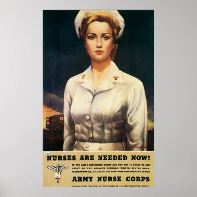 Vintage WW II Nurse Poster (Front)
