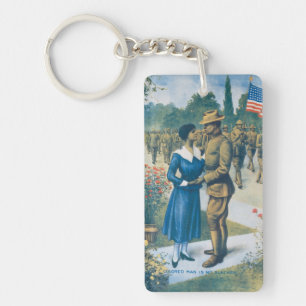Vintage WWI 'Coloured Man Is No Slacker' Replica Keychain