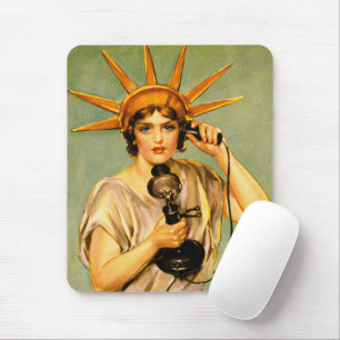 Vintage WWI Hello This Is Liberty Speaking Poster Mouse Pad