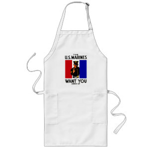 Vintage WWI Marine Recruitment Poster Long Apron