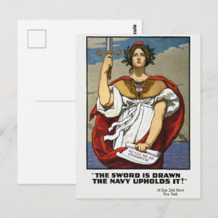 Vintage WWI Navy Recruitment Poster Kenyon Cox Art Postcard