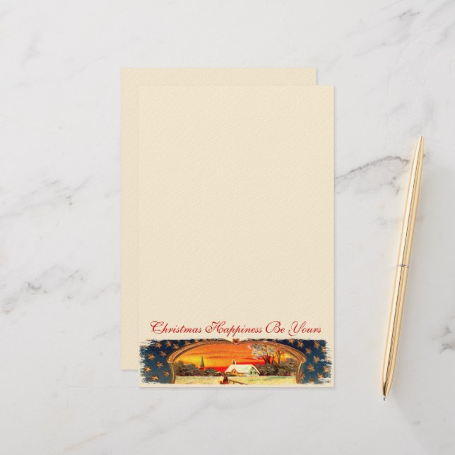 Vintage WWI Patriotic Christmas Stationery (Front/Back In Situ)