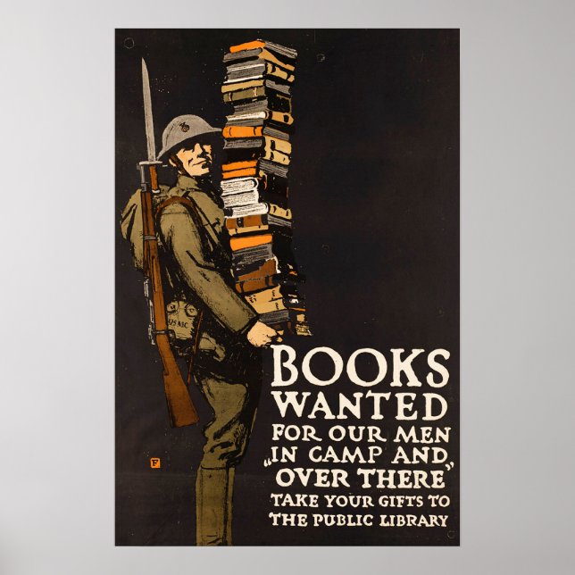 Vintage WWII American Military Library  Poster (Front)