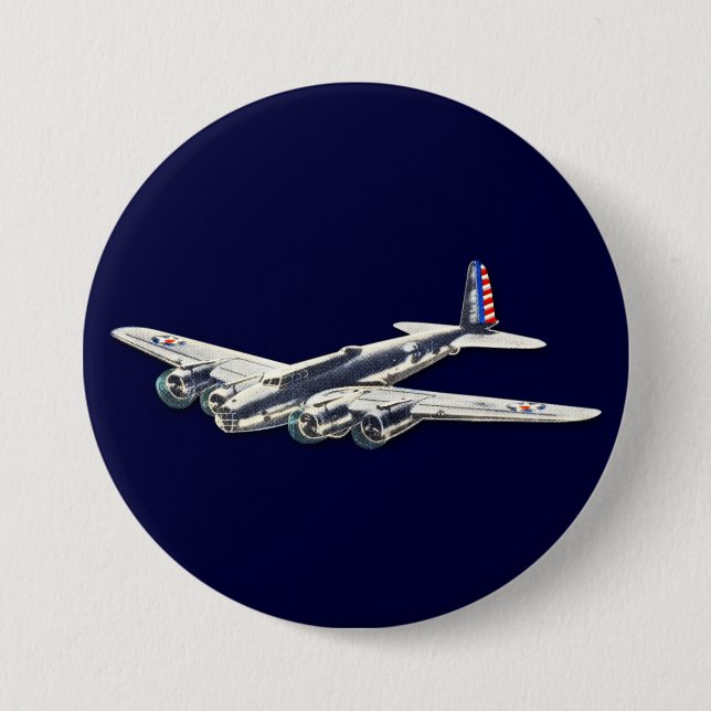 Vintage WWII US Aircraft 3 Inch Round Button (Front)