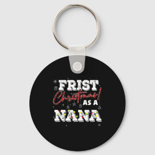 Vintage Xmas First Christmas As A Nana New Baby Fa Keychain