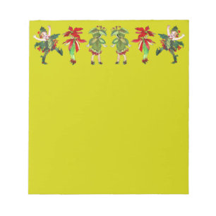 Vintage Xmas Pixies Notepad