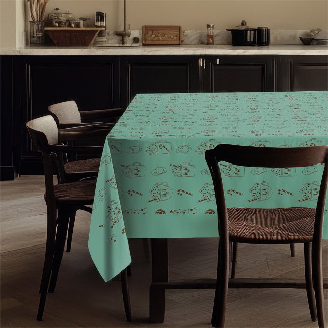 Vintage Xmas Tablecloth Retro Pastel Cozy Charm (Vintage Xmas Tablecloth Retro Pastel Cozy Charm)