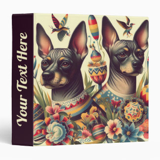 Vintage Xoloitzcuintle Illustration Binder