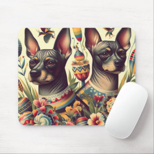 Vintage Xoloitzcuintle Illustration Mouse Pad