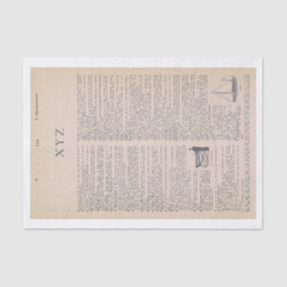 Vintage XYZ Dictionary Page from Book Tissue Paper
