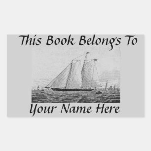 Vintage Yacht-America Book Name Plate Sticker