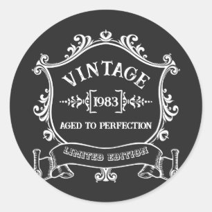 Vintage Year Aged to Perfection Custom Birth Year Classic Round Sticker