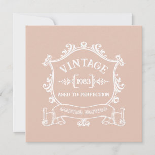 Vintage Year Aged to Perfection Custom Birth Year Invitation