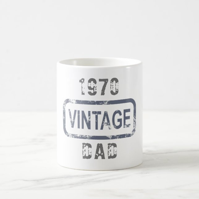 Vintage Year Dad Customizable Text Coffee Mug (Center)