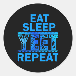 Vintage Yeet Apparel Mens Funny Saying Eat Sleep R Classic Round Sticker