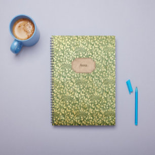 Vintage Yellow and Green foliage pattern name Notebook