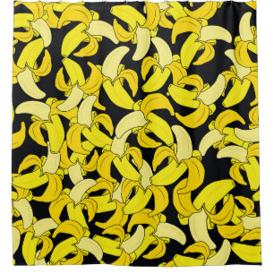 Vintage Yellow Bananas: Black Background